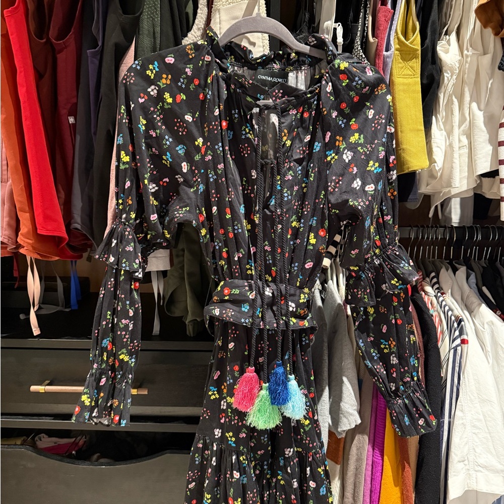 Cynthia Rowley Black Floral Dress